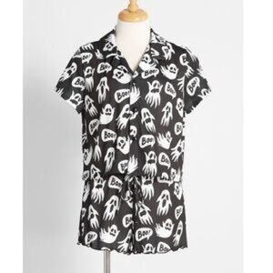 Modcloth Breakfast for Dinner “Boo!” Print Pajama Set 👻